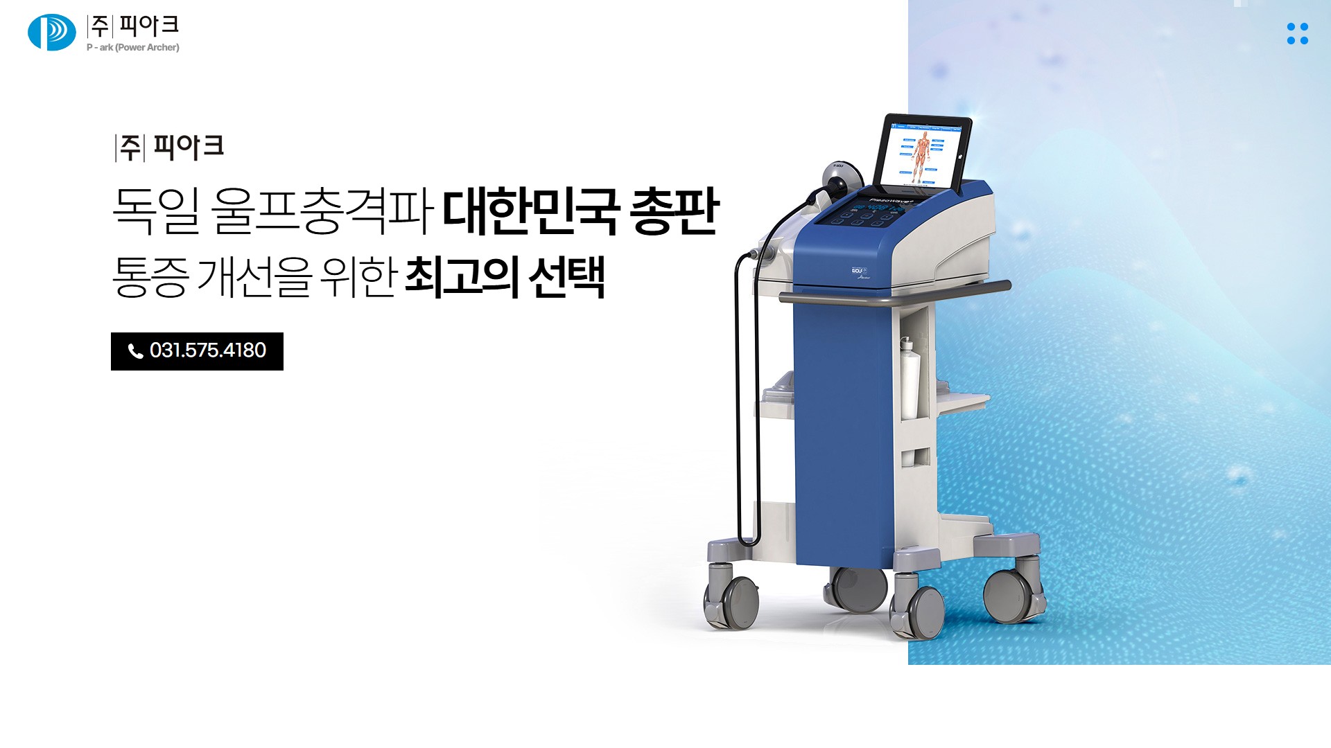 유어데브에서 제작한 피아크(울프충격파) 홈페이지 PC 디자인